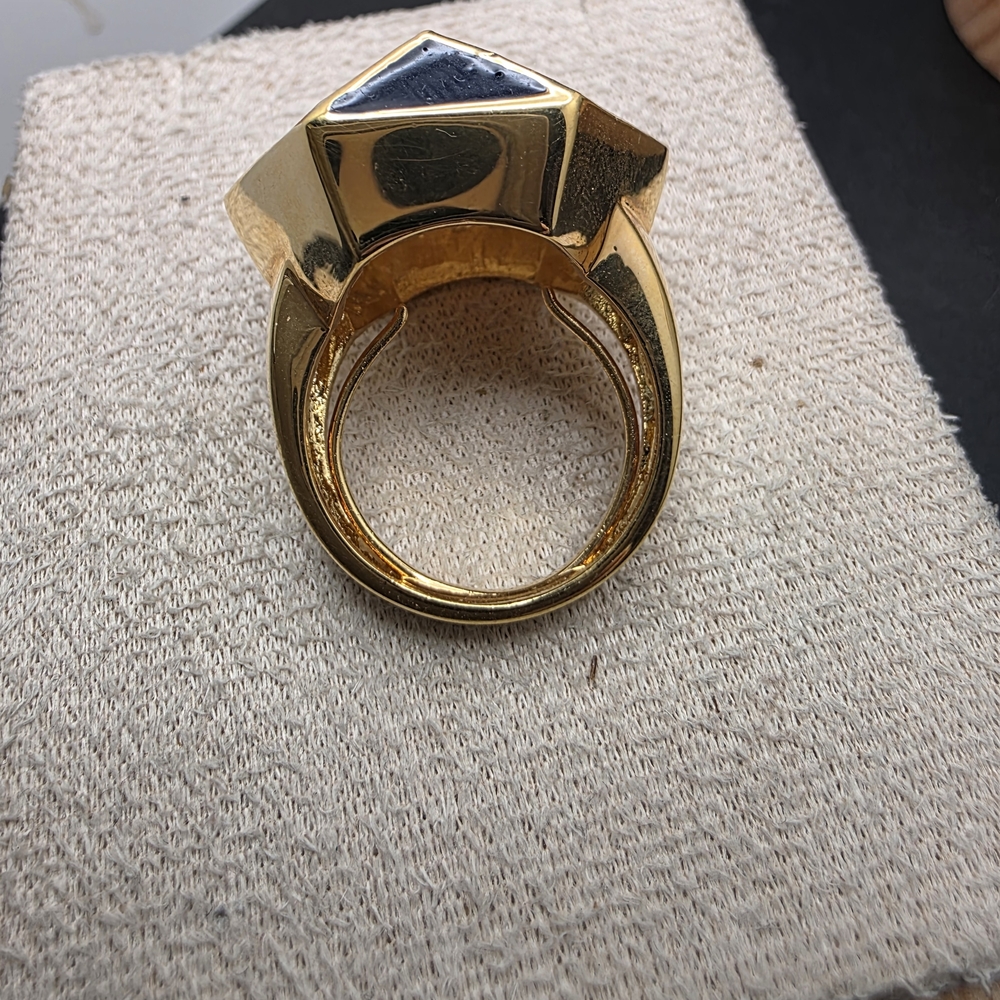 Gold and Black Geometric Statement Ring (2070) - Picture 4 of 6